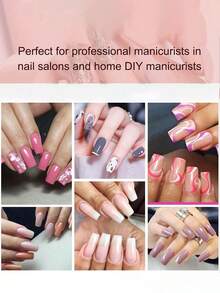 240Pcs/Box Full Cover Fake Nails Acrylic Nail Supplies Semi-Frosted Seamless Nail Clear Long Ballet Nail Tips Press On Nails - Clear - View 5