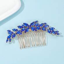 1pc Luxurious Bridal Wedding Hair Comb - Elegant Silver Alloy With Crystal Rhinestones For Holiday Party