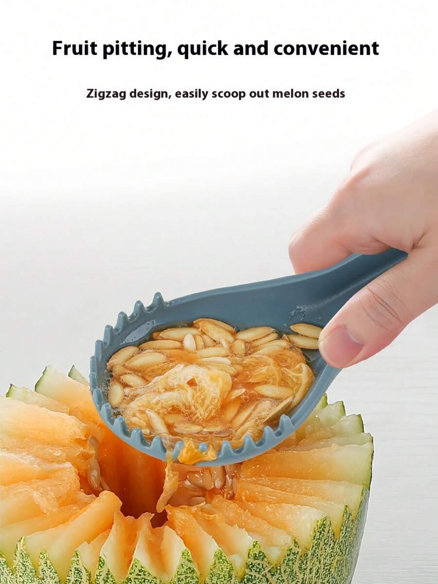 1 件三合一水果挖球器套装，包括哈密瓜勺、西瓜挖球器和水果雕刻刀。 - 彩色 - 查看 1