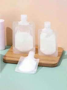 QINBEIYOU 3pcs/Set (S+M+L) Travel Lotion Separate Bags, Designed For Organizing Lotion, Shower Gel, Shampoo, Facial Cleanser, And Cosmetics During Travel Or Business Trips, Easy To Carry And Reusable,The Capacity Is Available In 30ml, 50ml, And 100ml