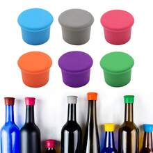 Silicone Red Wine Bottle Cap, Round Silicone Wine Bottle Stopper - Multicolor - View 2