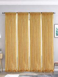 2 piezas Cortina de fondo con lentejuelas doradas para fiesta, decoraciones de fiesta de cumpleaños, pancarta de cumpleaños, fondo de cumpleaños, suministros para fiesta de cumpleaños, reutilizable para decoración del hogar, boda, baby shower, adecuado con soporte de arco de metal, adecuado para uso diario y fiestas, el fondo brillante nunca pasa de moda - Dorado - Ver 10