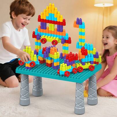 168pcs Building Blocks Game Table + Bullet Shape Building Blocks Combination Set, Building Blocks Set, DIY Building Blocks Toy, STEM Education Toy, Creative Puzzle Building Blocks, Perfect Birthday Gift For Boys And Girls, Back-To-School Season, Christmas, Halloween Gift, Holiday Gift, Three-Dimensional Puzzle Toy