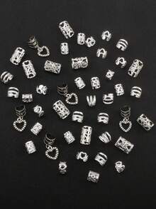 45 piezas Accesorios de anillo de cabello con forma de corazón DIY, corte de metal ajustable, moda simple, cuentas de rastas, adecuado para mujeres, citas, San Valentín, accesorios para mujeres, accesorios para el cabello, herramientas para el cabello, accesorios de belleza, accesorios para cabello rizado, accesorios para el cabello de mujeres, otoño, viaje