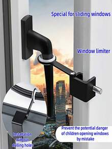 1pc Peak Valley Window Lock, The Best Choice For Protection! No-Drilling Design, Suitable For Sliding Windows And Aluminum Windows. Easy Installation Without Damaging The Window Frame; Limit Switch + Lock Hook Double Guarantee To Prevent Accidental Opening Of The Window; Easy For Adults To Operate, And Not Easy For Children To Touch, Providing Family Members With An Extra Sense Of Security!