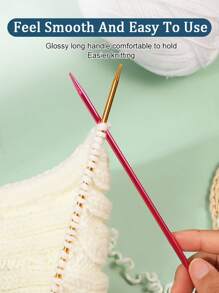 1 Set Of 14 Pcs 25cm/35cm Grey Knitting Needles, 2.0-10.0mm Colorful Knitting Needle Set, DIY Tools For Knitting Sweaters, Scarves, Socks, Etc. - Multicolor - View 8