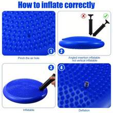 Inflatable Rocking Cushion Set, Balance Cushion Yoga Massage Cushion Thick Explosion-Proof Balance Ball Inflatable Massage Cushion Balance Disc Cushion, Provides Stability And Flexible Seating Options For Balance Exercises, Suitable For Sensory Activities