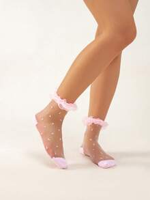 Thin Transparent Sexy Stockings, New Arrival, All Season - Pink - View 3