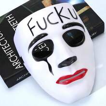 1pc Halloween Party Masquerade Creative Street Dance Mask, White Hiphop Masquerade Ball Prop, Costume Mask For Party, Dance Performance, Multiple Styles To Choose From