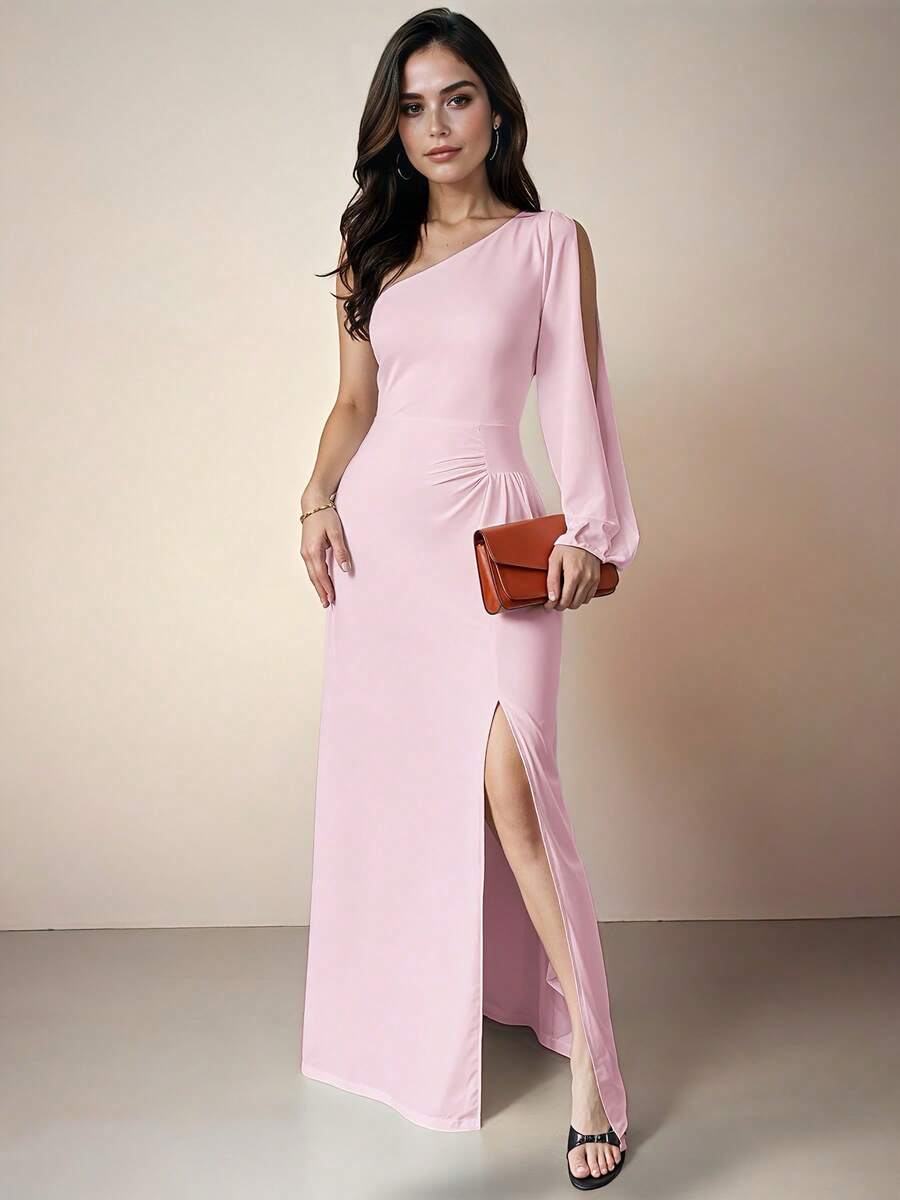 Women Long Dresses - Baby Pink - View 1