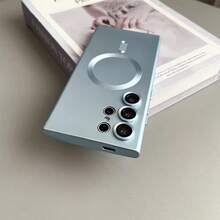 Ốp điện thoại TPU từ tính cao cấp tương thích với Samsung Galaxy S24 S25 S22 S23 Ultra Plus S20 S21 FE Note 20 A35 A55 A05 A15. Chất liệu TPU mềm mại, quà tặng sinh nhật, phiên bản quốc tế, không phải phiên bản nội địa. - Đỉnh xa màu xanh - Xem 8