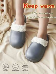 Nuevas zapatillas de casa de hombre de estilo minimalista y elegante para el invierno. Convenientes y versátiles para uso diario. Las suelas gruesas son transpirables, suaves, cómodas y cálidas.