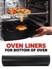 1/2 piezas Forro de horno inferior para hornos eléctricos, forro reutilizable antiadherente resistente al calor apto para hornos de gas, hornos microondas, carbón, alfombras para barbacoa al aire libre - Multicolor - Ver 1