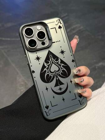 1pc Spade A Poker Design Fashionable Phone Case, Aviation Themed With Anti-Fall And Scratch-Resistant Full-Body Protection, Suitable For Travel Enthusiasts, Compatible With IPhone XR/11 Pro Max/7P/8P/12 Pro/12 Pro Max/13 Pro/13 Pro Max/14 Pro/14 Pro Max/15 Pro/15 Pro Max/14/15Plus/16E/16 Pro/16 Pro Max/SMART8/Galaxy A55/Galaxy A15/Galaxy S23/S24/S25 Ultra