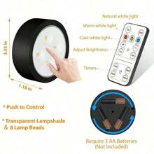 1/3/6pcs Wireless Metal Wall Art Battery-Powered LED Picture Lights, Wall Light, Fairy Lights, Lamps, Night Light, Book Light, With Magnetic Wireless Wall Lamp,Floor Lamp - Adjustable Color Temperature, Timer, Remote And Press Control - Perfect For Gallery, Stairs, Corridors, Bedroom Decoration, Interior, Living Room, Party Decorations, Birthday Decorations, Home Decor, Room Decor, Christmas Decorations 150mAh Remote Control