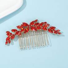 1pc Luxurious Bridal Wedding Hair Comb - Elegant Silver Alloy With Crystal Rhinestones For Holiday Party