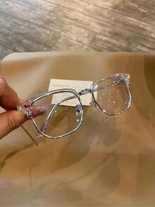 Blue Blocker Glasses For Men Metal Browline Computer Gaming Glasses Filter Blue Ray (Silver Metal/Gray Crystal TR90 Eyeglasses)  New Vintage Fashion Half Frame Semi-Rimless Clear Lens Glasses Blue Light Glasses For Woman/Men Computer Bluelight Glasses Womens/Mens - Màu trắng trong suốt - Xem 13