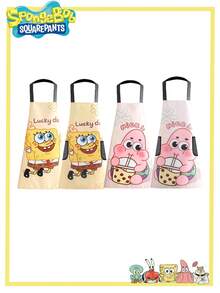 SpongeBob SquarePants 1/2 piezas Delantal de Bob Esponja para niñas de secundaria, nuevo delantal de ropa de trabajo con diseño de dibujos animados lindos para fiesta, la mejor decoración para crear un ambiente festivo con buenos amigos - Multicolor - Ver 8