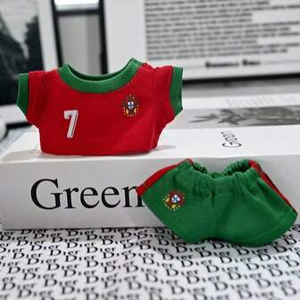[Clothes Only] Bubula Fabric Football Jersey Summer Lightweight 2 Pieces Set, 17cm Doll Outfit Accessories