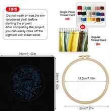 1 件刺绣套装，20x20cm/7.9x7.9 英寸，美丽的水母图案，适合成人和初学者的手工 DIY 刺绣套装，包括绣花布、说明书、绣花绷和针，适合送给朋友或家人的节日礼物、家具、办公室手工艺术品