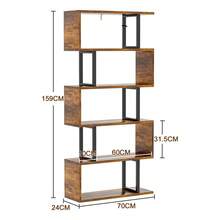 Librero Minimalista Estructura Geométrica En Forma De S - Marrón - Ver 10