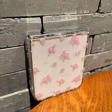 Pink Floral Pattern Clear Flip Phone Case Compatible With Samsung Galaxy Z Flip6 7 5 4 3 Z Fold 3 4 5 6 Ultra Thin Transparent Protective Cover Compatible With Motorola Razr 40 50/40 50 60 Ultra - ZDPC P17 - Xem 6