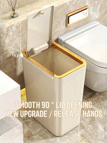 1pc Premium Large Capacity Trash Can, Pedal Operated Slim Design Garbage Bin Suitable For Home, Bedroom, Living Room, Kitchen, Bathroom, Office