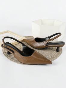 Fall/Winter 2025 4cm Black High Heel Pumps, Pointed Toe Party Dress Shoes, Slip-On Stilettos, Pointed Toe High Heels For Women, Kitten Heels, Elegant