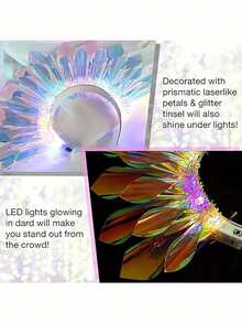 1pc LED Glowing Headband Decor Light - Luminous Holiday Headpiece, Halloween Gift, Birthday Decor, Wedding Decor, Halloween Party Flashing Crown Atmosphere Light, Suitable For Nightclub, Cosplay, Music Festival, Headband Light, New Year, Christmas, Party, Bar, Birthday And Wedding Neon Headband Atmosphere Light - Luminous Headband Light - View 5