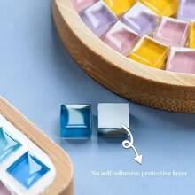 100 g/opakowanie 1 cm kwadratowy materiał mozaikowy w jednolitym kolorze jest używany do ręcznie robionych wazonów, podstawek, lampek dekoracyjnych i luster ściennych - 100g Mozaika - Zobacz 6