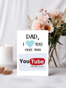 1pc Cute Father's Day Card For Dad Father Stepfather, Funny Daddy Birthday Card For Him, Gift For Fathers Day, Humor Birthday Card For Dad Father StepFather Grandpa - Multicolor - View 5