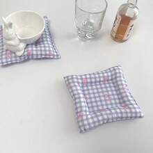 1pc Cotton Soft Non-Slip Multifunctional Pad, Creative Jewelry Tray, Coaster, Pink Bow & Heart Dopamine Color Design - Multicolor - View 9
