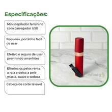 Depilador Feminino Facial Elétrico | Suave, Indolor e Ideal para Buço, Queixo e Rosto - Vermelho - Visão 4