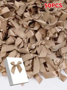 50pcs/Pack Silk Satin Ribbon Bows, For Gift Wrapping Decoration, Making Hair Clips & Headbands, Gift Packaging, Gift Baskets, Birthday Packages, Holiday Decor, Office Decor, Wreaths, Weddings, Bridal Showers, Parties - Multicolor - View 18
