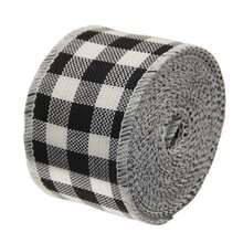 Plaid Wired Edge Ribbon UK Christmas Halloween Buffalo Plaid Tweed Roll DIY Embroidery For Party Gift Wrap Holiday Dress Up Decoration Home Decor Halloween Decor Fall Decor Room Decor Autumn Decor