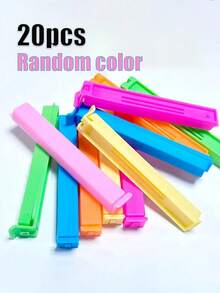 20 pezzi di Mollette colorate riutilizzabili per sigillare, Mollette portatili per la conservazione degli alimenti, Mollette a prova di umidità e polvere, Adatte per vari sacchetti di plastica e sacchetti per spuntino, Organizzazione e conservazione in cucina, Accessori da cucina, Strumenti da cucina, Applicabili a camera da letto, viaggio, ufficio, scuola, stagione back to school (disponibili 20/10/5/1 pezzi) - Multicolore - Visualizzare 14