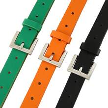 1pc Women's Fashion Square Buckle Jeans Belt - Urban Minimalist Stylish High-End Decoration - 綠色 - 查看 4