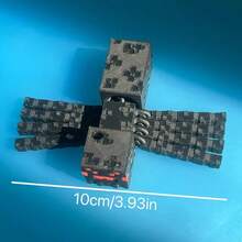 3D Printed Transformable Pumpkin Head, Halloween Funny Stress Relief Toy, Durable Square Shape Can Be Twisted And Stretched, Smooth Twisting Night Decor, Scary Surprise, Desk Office Stress Relief Gadget, Ghoul Gift