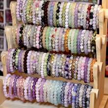 12pcs Random Bohemian Style Natural Stone Bead Bracelet, Versatile Bead Bracelets Suitable For All Seasons, Elastic Rope Stacked Bracelet Set, Halloween And Christmas Gifts - Multicolor - View 2
