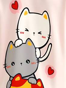 Mujeres Ropa de Dormir para Mujeres Verano, Camisones y Vestido de Dormirde,Camisón Femenino con Estampado de Dibujos Animados, Cómodo de Llevar - Rosa coral - Ver 4