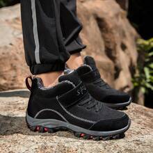 Giày bốt đi tuyết nam, giày thể thao ngoài trời cho mùa thu/đông, giày đi bộ đường dài có móc và vòng, giày đi bộ đường dài cắm trại ngoài trời, giày đi tuyết chống bền cỡ lớn, cỡ 39-48 - màu đen - Xem 6