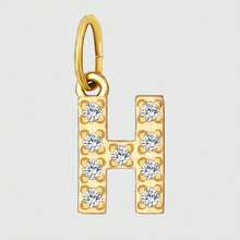 1 件简约百搭不锈钢锆石 26 字母吊坠，手工制作 DIY 项链手链耳环珠宝配饰，送给好友周年纪念礼物