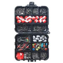 263pcs Fishing Lure Accessories Set, Including Sinkers, Hooks, Swivels For Sea Fishing And Pier Fishing
