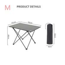 TARKA Masă pliabilă pentru camping în aer liber, petrecere, picnic, grătar, birou pliabil portabil, masă portabilă din aluminiu ultraușoară de înaltă rezistență - Negru - Vizualizare 10