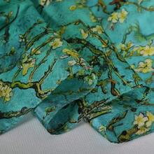 100% Mulberry Silk Scarf For Women Lightweight Long Scarves Beach Wraps Cover Up -Travel Photography Scarfhalloween - 綠色 黃色 - 查看 11