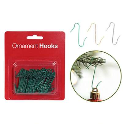 100pcs Christmas Tree Decoration Hooks, Christmas Ornament Accessories, Iron Wire Hooks, Multipurpose S Hooks, Metal Box Packed Small Hanging Hooks, Reusable Mini Tree Decor Hangers, Suitable For Lights, Ornaments, Christmas Party Decorations