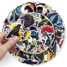 50pcs Gothic Raven Cartoon Animal Dark Horror Halloween Scrapbooking Stickers For Phone Case Decoration - Multicolor - View 8