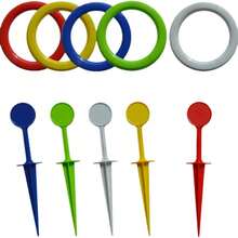 1 Set Of Outdoor Numbered Ring Throwing Games For Teenagers, Beach Sports Toys, Grass Game Equipment, Interactive Fun Games For Parents And Teenagers, Birthday Party Gifts - Durable PP Material, Red, Green, Blue, Yellow, White Beach Accessories - Random - View 5