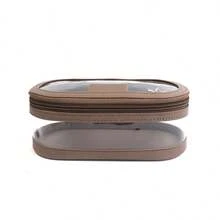 多色PU皮革+PVC化妆洗漱包 | 6色可选 (棕色/黑色/勃艮第红//浅粉色/肉粉色) | 透明可视设计 | 大容量收纳 | 旅行、出差、居家全能装备 | 防水防尘材质 | 金色拉链点缀 | 专业化妆师推荐 | 旅行必备包 学校假期返校用品洗漱包 防水盥洗包 - 彩色 - 查看 16