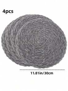 Round Woven Placemats 15 Inch Set Of 4 Bohemian Woven Washable Kitchen Table Placemats For Family Gatherings, Wedding Parties